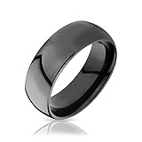 Bling Jewelry Black Tungsten Mens Wedding Band Ring 8mm
