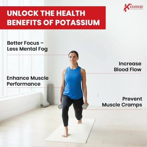KRAMPADE HIGH POTASSIUM ELECTROLYTES POWDER ZERO SUGAR LEMON LIME, 4180MG ELECTROLYTES, 2000MG POTASSIUM, CRAMP RELIEF & PREVENTION, CELLULAR HYDRATION, BETTER ENDURANCE & RECOVERY, KETO, 50 SERVINGS