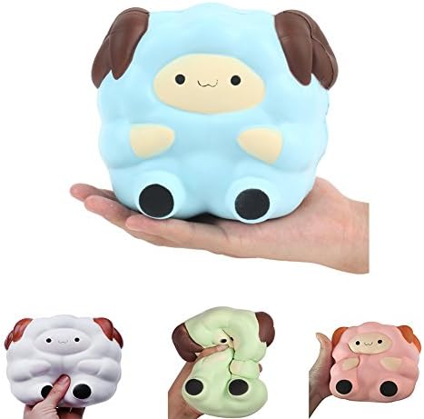 5.2" Squishies Cute Big Sheep Scented, Jumbo Kawaii Lamb Cream Scented Slow Rising Decompression Squeeze Toys Children Simulation Cute Sheep (Blue)
