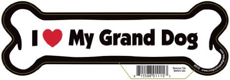 7" Dog Bone Magnet - Works Great on Cars, Refrigerators, Mailboxes and More (I Love My Grandog)