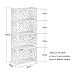 Finether 4-Shelf Shelving Unit, Modular Flower Cut-Out White Wooden Plastic Composite 4 Tier Shelving Unit Storage Shelf Bookcase Display Shelf for Shoes Books Toys Bedroom Living Room Kitchen Office