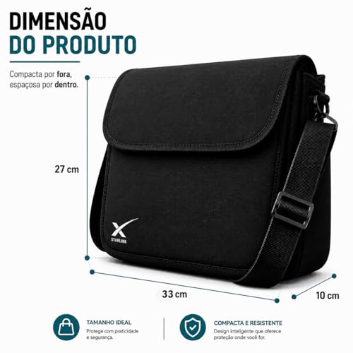 Case Bisbel Bolsa Compatível com Starlink Mini Premium Aveludada Com EVA Interno Proteção Reforçada Para Transporte