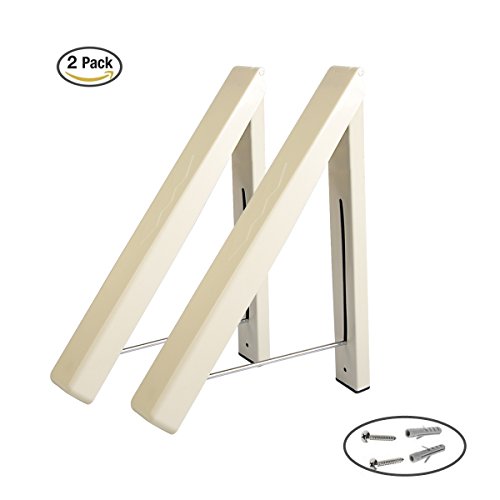 Folding Clothes Hanger, Plaviya Walll Mounted Retractable Drying Rack Holder Space Saver Home Organizer for Be