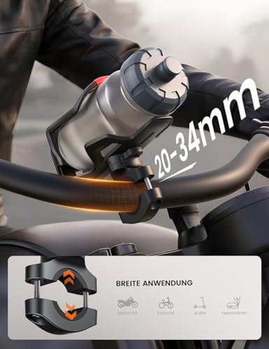 Lamicall Bicycle Bottle Holder, Drink Holder Motorcycle - [For 55-85 mm Large Bottles] [Tracker Storage] Bicycle Bottle Holder for Handlebars & Frame, Water Bottle Holder for Bicycle MTB Road Bike