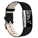 Mkeke Fitbit Charge 2 Bands, Premium Vintage Genuine Leather Replacement Wristbands Adjustable Sport Strap for Fitbit Charge 2 Smartwatch Fitness Wristband(Black/Brown)