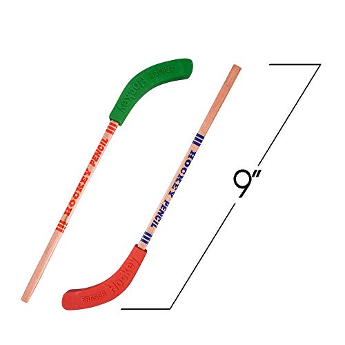ArtCreativity Hockey Pencils for Kids and Adults Set of 12 Includes