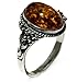 Amber and Sterling Silver Classic Oval Ring
