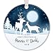 First Christmas as Mommy & Daddy 2018 Ornament 1st Holiday New Parents Infant Son Daughter Pretty Porcelain Deer Family Collectible 3