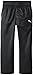 PUMA Boys' Little Core Mesh Pant, Black/White Logo, 6