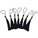 100pcs Triple Colored 14cm/5.5 Inch Silky Floss Bookmark Tassels with 2.16-Inch Cord Loop and Small Chinese Knot for Jewelry Making, Souvenir, Bookmarks, DIY Craft Accessory (Black)