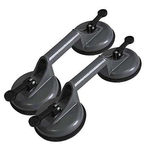2 Pack Glass Suction Cups Heavy Duty Aluminum Vacuum Plate Handle Glass Holder Hooks to Lift