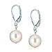 Swarovski Elements® 10mm Pearl With 925 Sterling Silver Lever-back Dangle Earrings (Cream)