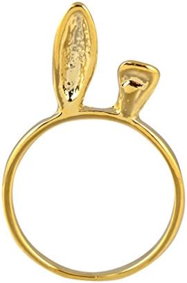 In Your Dreams Bunny Ears Ring, Dainty Gold Plated Polished Rabbit Band Size 6