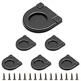 Bonsicoky 6PCS Flush Ring Pull 1-3/8 Inch Black