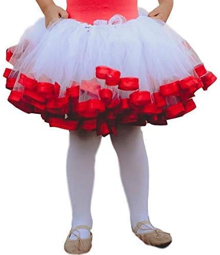 Red and White Tutu, Ballet Tutus for girls, Fluffy Tulle Skirt, Newborn - Size 12
