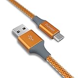 IMKEY® Premium 10 Feet Tangle-Free Braided Micro USB 2.0 Sync Data Fast Charging Cable For Samsung Galaxy S7/ S6 / Edge, S4/ S3/ Note 5 / 4 / 2,Google Nexus,LG,HTC,Nokia,Blackberry And More - (Orange)