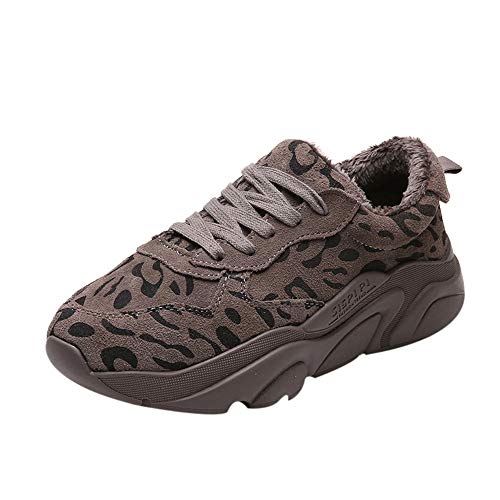 GIFC ❤️ Women Fashion Winter Warm Leopard Print Sneakers Sport Running Round Toe Ladies Shoes