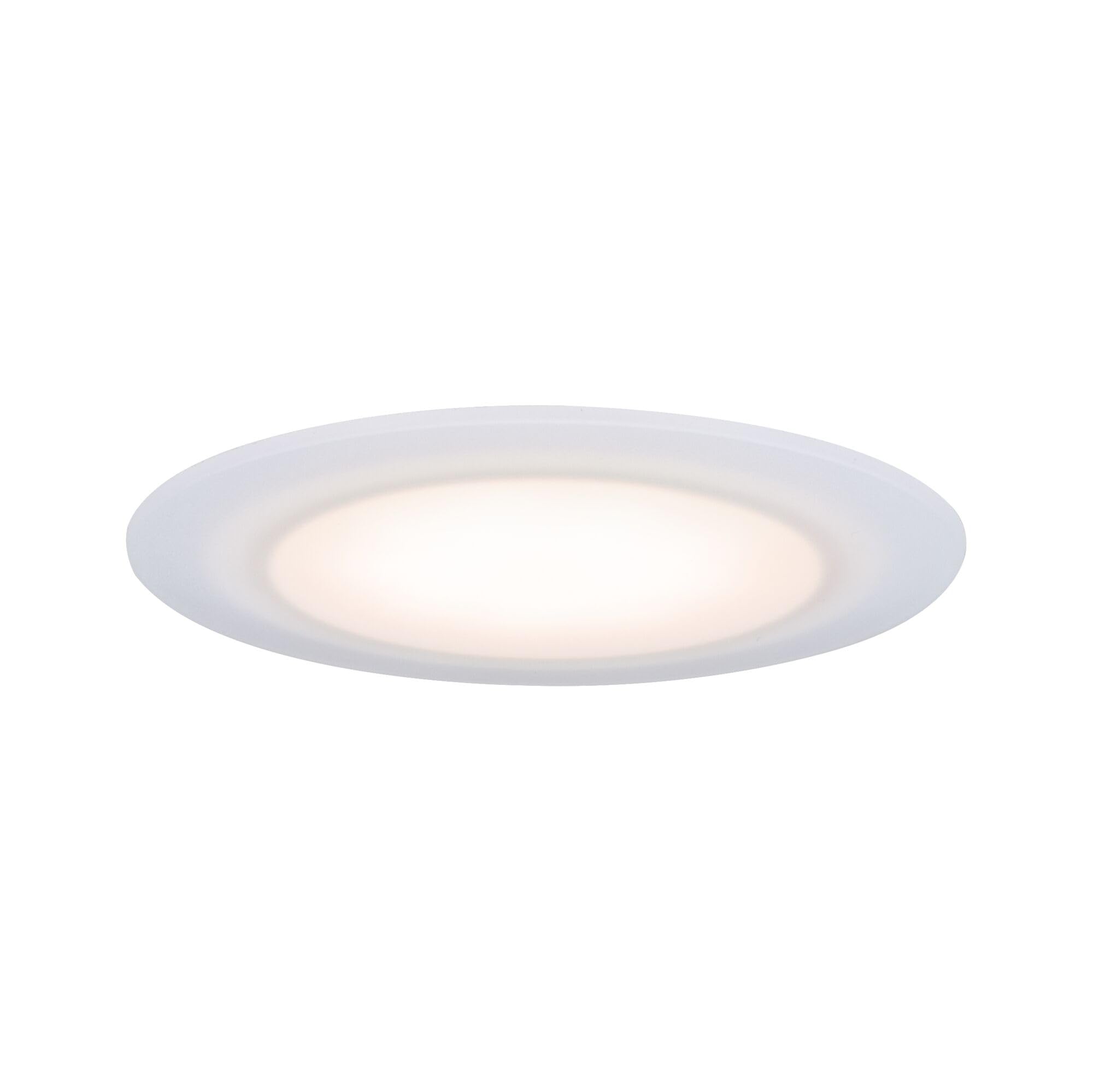 Paulmann Premium Suon LED Recessed Luminaire Round, 1x6.5W Dimmable, 2700K Warm White, Satin White Plastic, Indoor, Living Room, 1er-Set