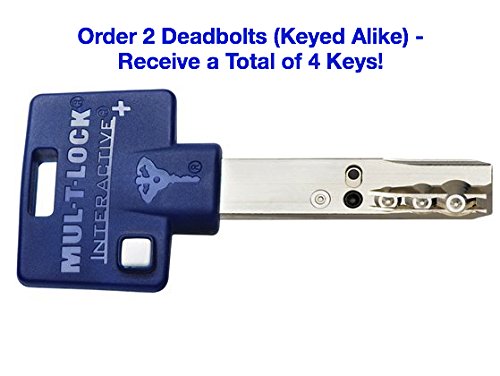 MUL-T-Lock Interactive+ Cronus High Security Grade 2 Single Cylinder Dead-Bolt w/Thumb Turn. Commercial or Residential Metal or Wood Doors (6) Oil Rubbed Bronze - Two Keyed Alike)