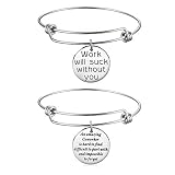 Coworker Leaving Gifts for Women Colleague Boss Goodbye Farewell Gifts Going Away Thank You Bangle Bracelet for Women