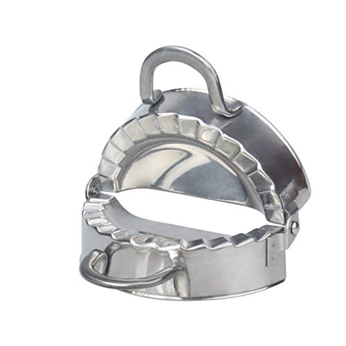 WoCoo Eco-Friendly Pastry Tools Kitchen Accessories Stainless Steel Dumpling Maker Wraper Dough Cutter Pie Dumpling Mould(Silver,8.57.23.8cm)