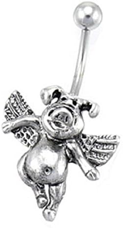 JKLBelly Button Ring When Pigs Fly Navel Ring