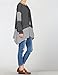 Mordenmiss Women's Stripes Asymmetry Hem Tunics Blouse with Pockets L Dark Gray