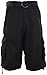 Mens Premium Cargo Shorts with Belt (8 Pockets 32-44 Size) (36, Black)