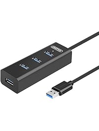 UNITEK Portable USB 3.0 4-Port High Speed Hub with BC 1.2 Charging with 5V 1.2A and Built-in USB 3.0 Cable LED for iMac, MacBook, MacBook Pro, MacBook Air, Mac Mini, Chrombook, Surface Pro