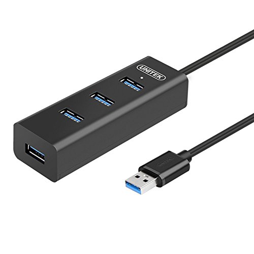 UNITEK Portable USB 3.0 4-Port High Speed Hub with BC 1.2 Charging with 5V 1.2A and Built-in USB 3.0