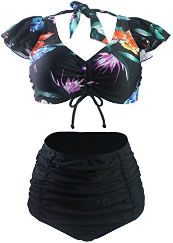 Baisong clothing Black Puff Sleeve Fashion Sexy High Waist Bikini (FBA)