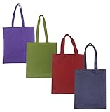 Set of 4 Cotton Bags Combo Offer - Medium Size (12 inch x 14 inch)