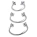 Jovivi 3pcs 16g CZ Stainless Steel Horseshoe Hoop Multi-functional Captive Ring for Nose Daith Lip Eyebrow Nipple Ear Cartilage Helix Septum
