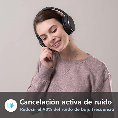 Srhythm Auriculares inalámbricos NC25 Bluetooth 5,3,Auriculares Ligeros con cancelación de Ruido sobre la Oreja con Baja latencia, Modo de Juego