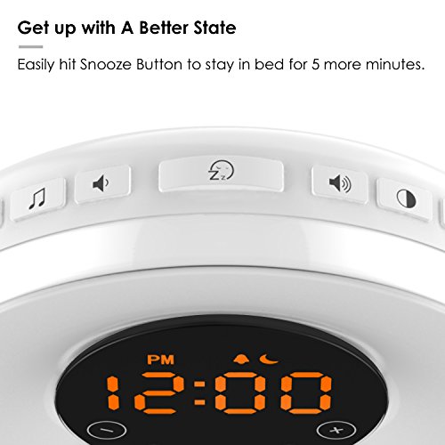Wake Up Light Sunrise Alarm Clock - Digital LED Clock with Sunrise