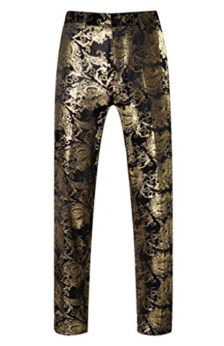 MOGU Mens Luxury Gold Dress Pants with Expandable Waist Size 37/38 (tag Size 56) Gold - //medicalbooks.filipinodoctors.org