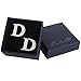 Salutto Men's Letter D Cufflinks 1 Pair with Gift Box (D)