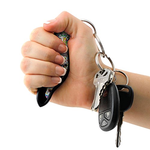 MUNIO Designer Self Defense Kubotan Keychain with Ebook (Sugar Skulls)