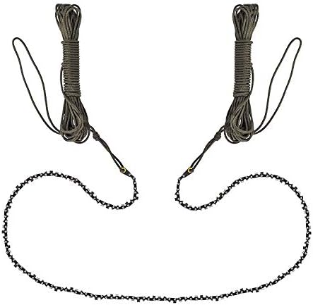 Pocketechโs Back-to-Basics Kit: 48 Inch High Tree Limb Hand Chain Saw- Upgraded Chain with 50% More Blades- 62 Teeth- Blades on Both Sides so it Doesn't Matter How it Lands