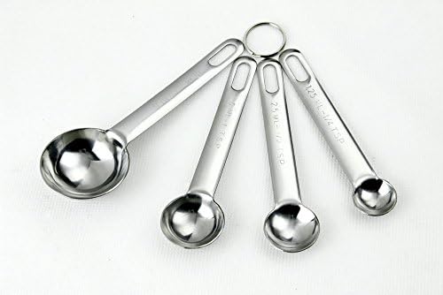 Stainless Steel Measuring Spoons - Best For Cooks And Bakers, Accurate Measuring, Long Time Durability. 100% Stainless Steel - Ring Hold - Set Of 4 – Makes A Great Gift