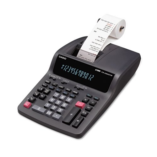 CASIO, INC., FR-2650TM Two-Color Printing Desktop Calculator, 12-Digit Digitron, Black/Red