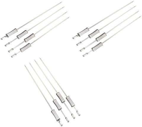 BBQ Stainless Steel Skewer Set of 4 Slide'n'Serve skewers No Mess 17inch, Set of 4,8,12,16 (12)