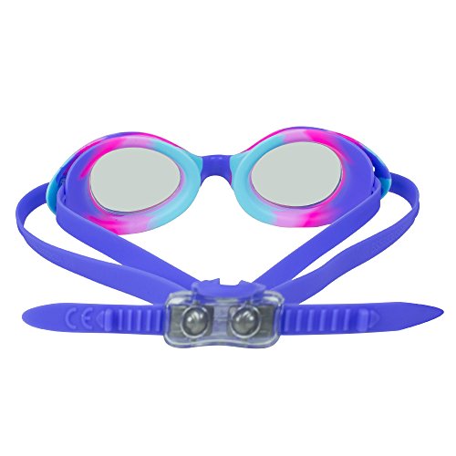 Kids Swim Goggles for Boys and Girls - Adjustable Straps, Silicone Eye Seal, UV Protection and Anti Fog Lenses Swimming Goggle - Purple Tie Dye - by Splaqua