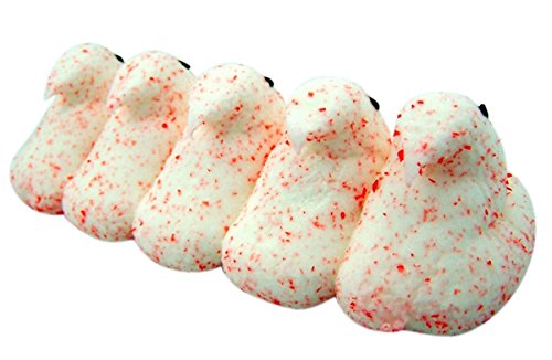 Peeps Candy Cane Flavored Marshmallow Christmas Candy Chicks, 10 Count, Pack of 3