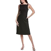 Theory Womens Square Back Dress, 0 Black