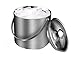 boweiwj 3 Liter Stainless Steel Ice Bucket, Double Layer Insulation Thickening Bucket with Lid and Portable Handle