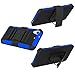 HTC Desire 626s Case, HTC Desire 626 Case, EC™ Heavy Duty Hybrid Armor Dual Layer Holster Case with Kickstand + Belt Swivel Clip for HTC Desire 626 (Black/Dark Blue)