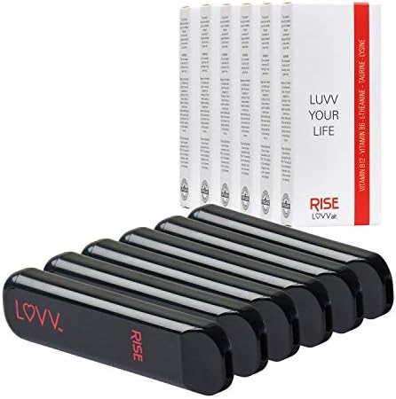 LUVV RISE Portable Aromatherapy Diffuser - Breath Natural Mint & Citrus Essential Oils with B12 & B6. Energy Boosting Personal Travel Pen (6 Pack)…