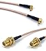 Pack of 2 RF RG316 Pigtail SMA Female Antenna Connector to MMCX Male Coaxial Cable Adapter Right Angle (4 inch (10 cm))