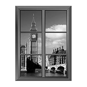 Wall26 Removable Wall Sticker/Wall Mural - Big Ben Tower in London - Creative Window View Vinyl Sticker - 24"x32"